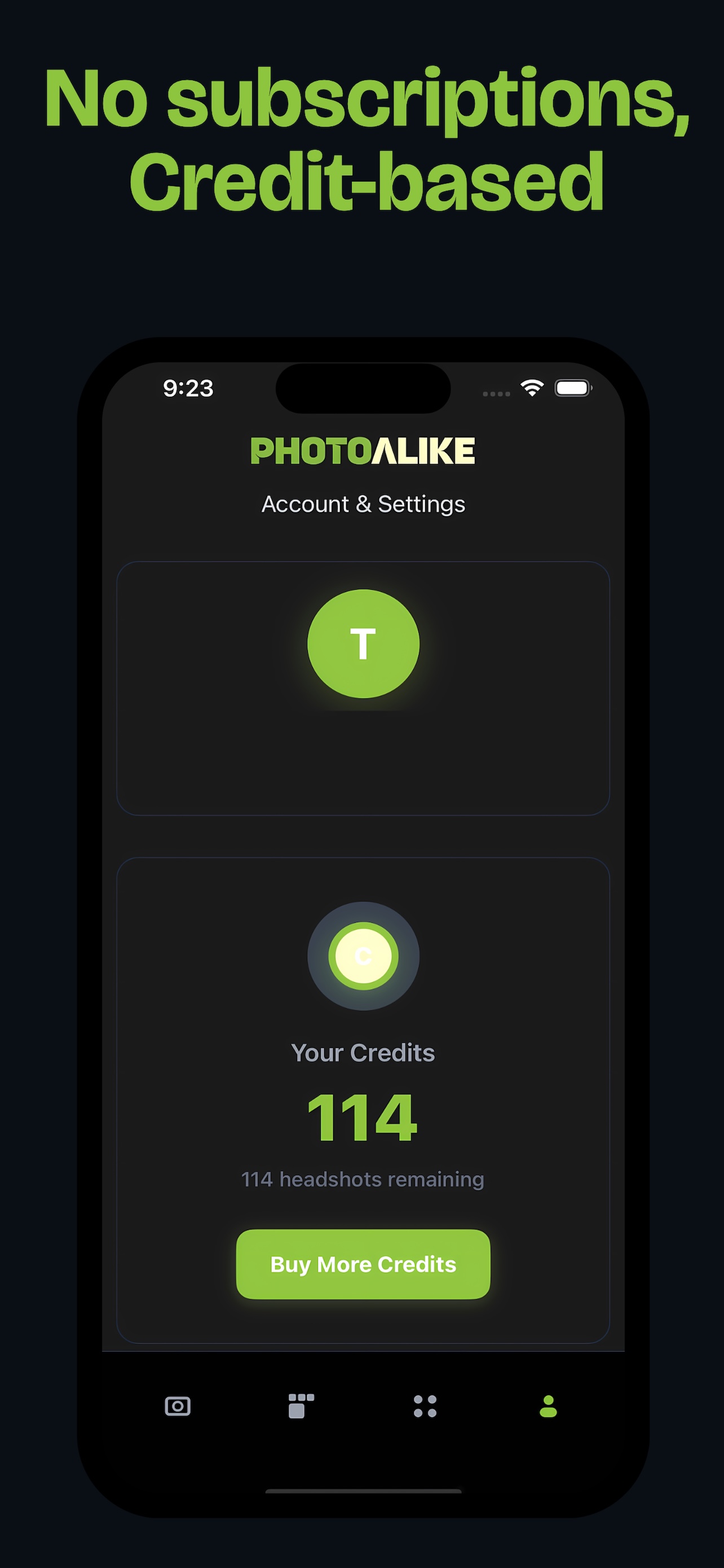 No subscriptions, credit-based